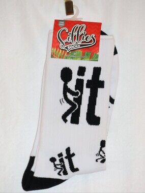 Sillies F*ck it White & Black Novelty Crew Socks.